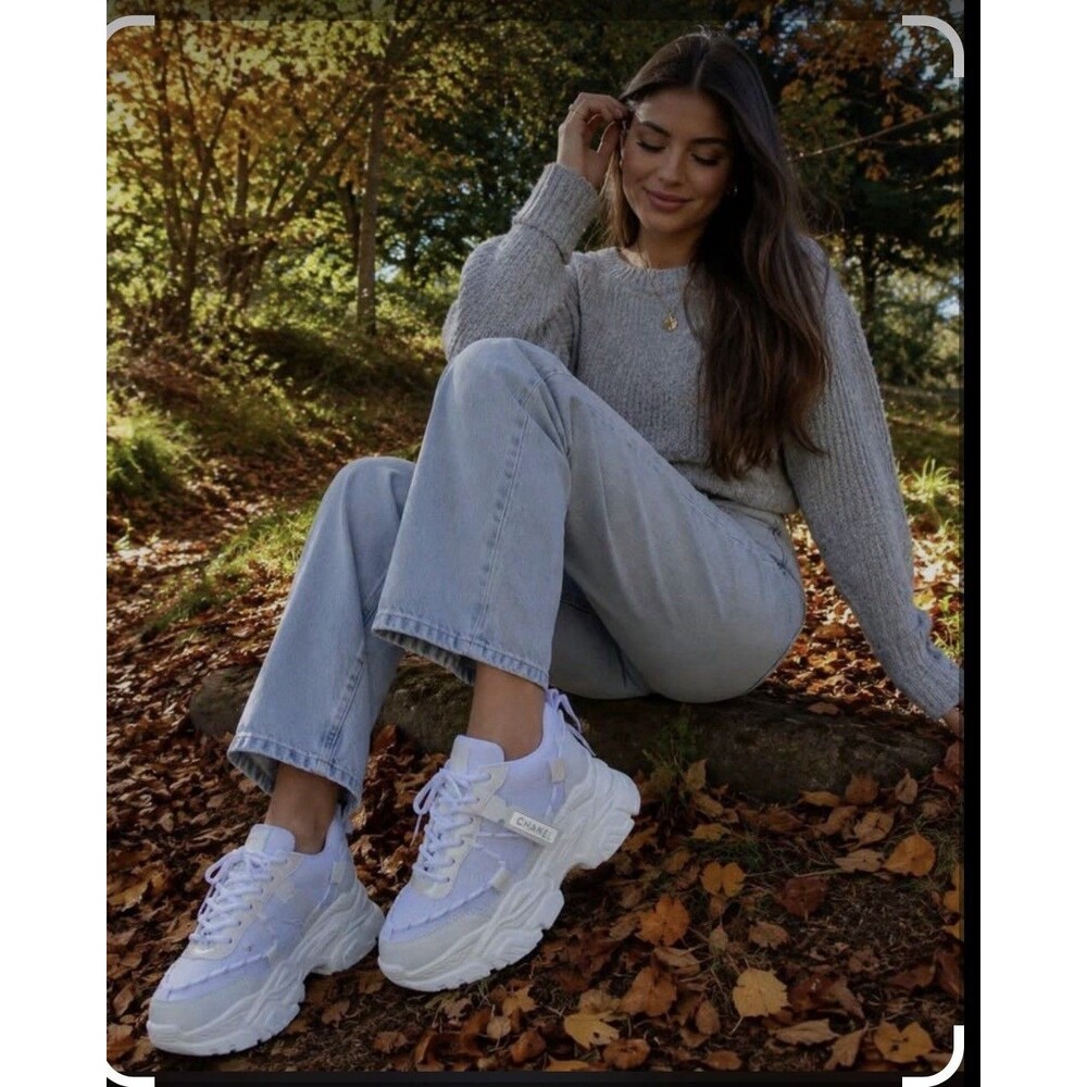 CHANEL Chunky Dad Sneakers White Women’s Size 9
